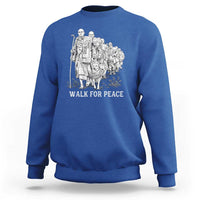 Walk for Peace Walking Monks and Aloka the Dog Sweatshirt Buddhist Mindfulness Spiritual Religious Faith