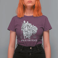 Walk for Peace Walking Monks and Aloka the Dog T Shirt For Women Buddhist Mindfulness Spiritual Religious Faith