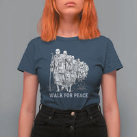 Walk for Peace Walking Monks and Aloka the Dog T Shirt For Women Buddhist Mindfulness Spiritual Religious Faith