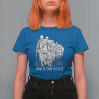 Walk for Peace Walking Monks and Aloka the Dog T Shirt For Women Buddhist Mindfulness Spiritual Religious Faith