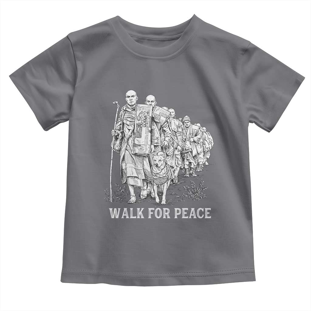 Walk for Peace Walking Monks and Aloka the Dog Toddler T Shirt Buddhist Mindfulness Spiritual Religious Faith