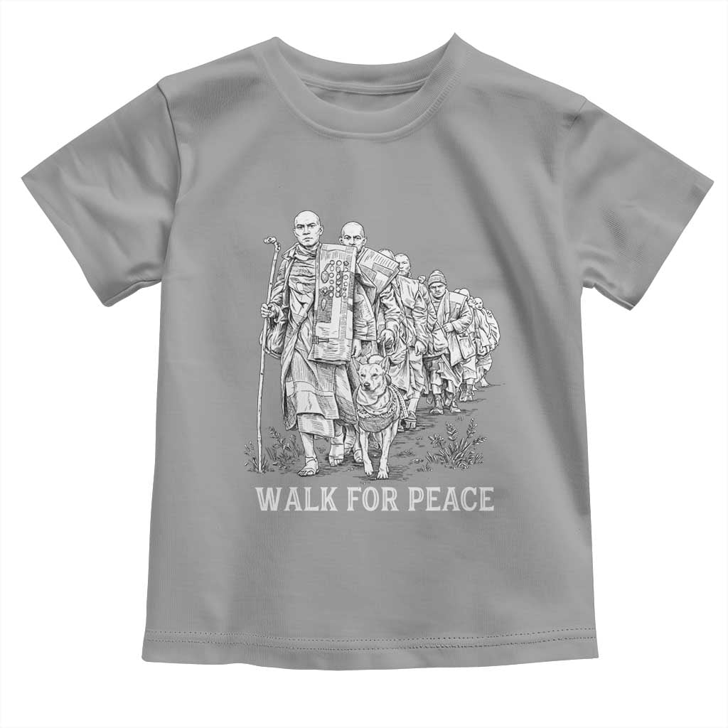 Walk for Peace Walking Monks and Aloka the Dog Toddler T Shirt Buddhist Mindfulness Spiritual Religious Faith