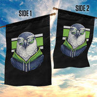 Cool Hawk Wearing Hoodie Graphic Garden Flag Game Day Swagger
