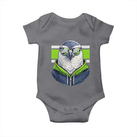Cool Hawk Wearing Hoodie Graphic Baby Onesie Game Day Swagger