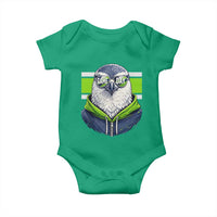 Cool Hawk Wearing Hoodie Graphic Baby Onesie Game Day Swagger