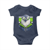 Cool Hawk Wearing Hoodie Graphic Baby Onesie Game Day Swagger
