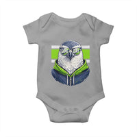 Cool Hawk Wearing Hoodie Graphic Baby Onesie Game Day Swagger