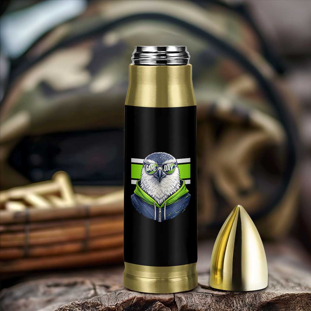Cool Hawk Wearing Hoodie Graphic Bullet Tumbler Game Day Swagger