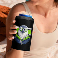 Cool Hawk Wearing Hoodie Graphic 4 in 1 Can Cooler Tumbler Game Day Swagger