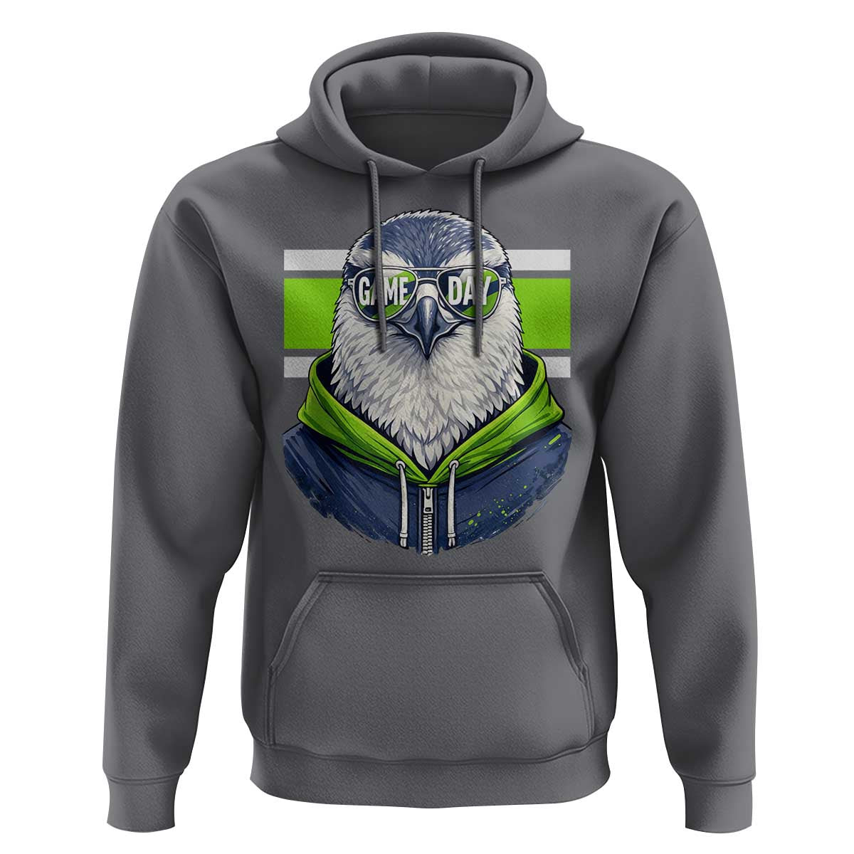Cool Hawk Wearing Hoodie Graphic Hoodie Game Day Swagger