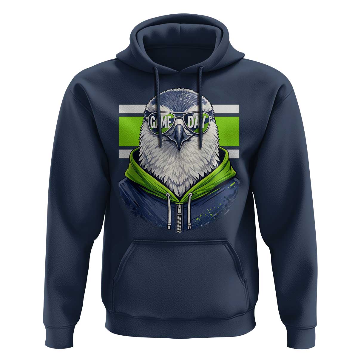 Cool Hawk Wearing Hoodie Graphic Hoodie Game Day Swagger
