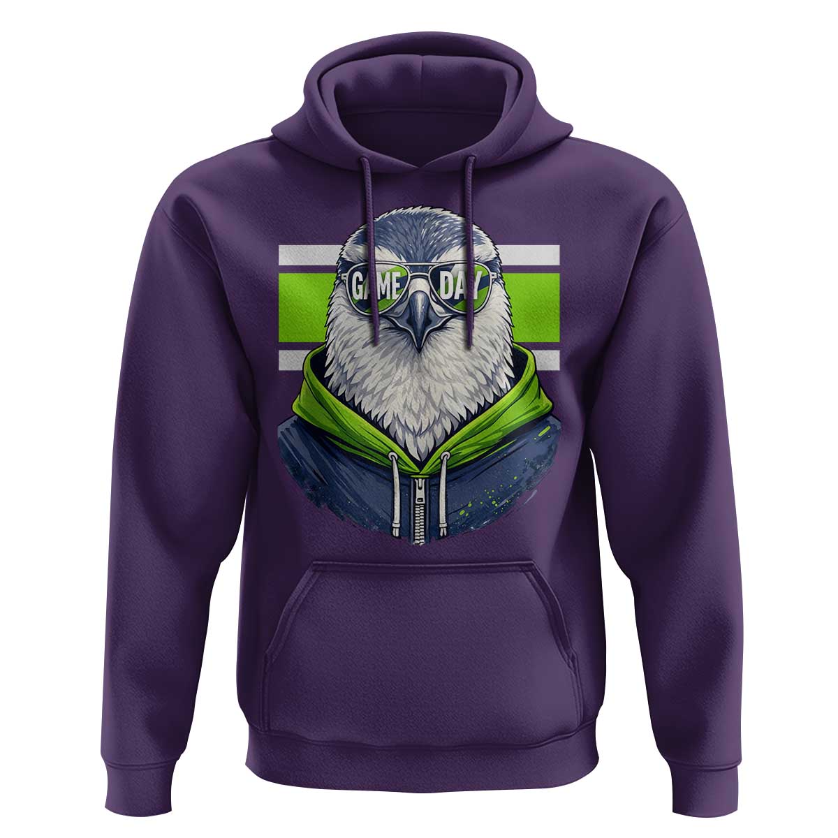 Cool Hawk Wearing Hoodie Graphic Hoodie Game Day Swagger
