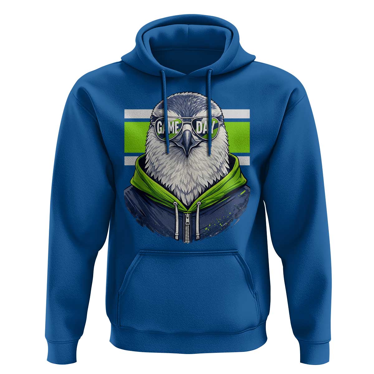 Cool Hawk Wearing Hoodie Graphic Hoodie Game Day Swagger
