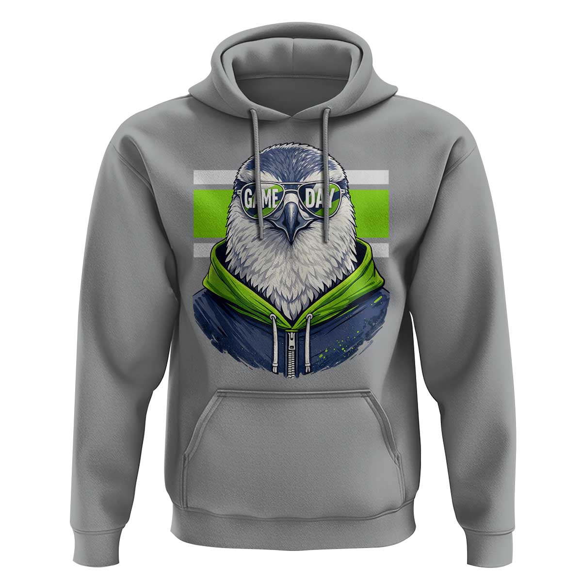 Cool Hawk Wearing Hoodie Graphic Hoodie Game Day Swagger