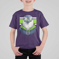 Cool Hawk Wearing Hoodie Graphic T Shirt For Kid Game Day Swagger