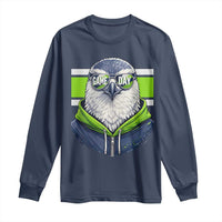 Cool Hawk Wearing Hoodie Graphic Long Sleeve Shirt Game Day Swagger