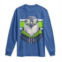Cool Hawk Wearing Hoodie Graphic Long Sleeve Shirt Game Day Swagger