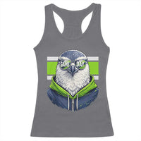 Cool Hawk Wearing Hoodie Graphic Racerback Tank Top Game Day Swagger
