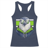 Cool Hawk Wearing Hoodie Graphic Racerback Tank Top Game Day Swagger