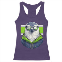 Cool Hawk Wearing Hoodie Graphic Racerback Tank Top Game Day Swagger