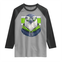 Cool Hawk Wearing Hoodie Graphic Raglan Shirt Game Day Swagger