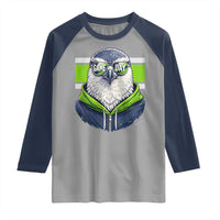 Cool Hawk Wearing Hoodie Graphic Raglan Shirt Game Day Swagger