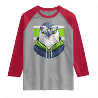 Cool Hawk Wearing Hoodie Graphic Raglan Shirt Game Day Swagger