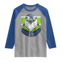 Cool Hawk Wearing Hoodie Graphic Raglan Shirt Game Day Swagger