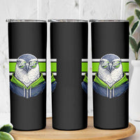 Cool Hawk Wearing Hoodie Graphic Skinny Tumbler Game Day Swagger
