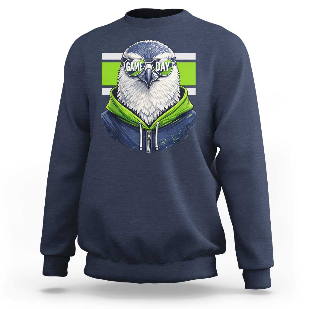 Cool Hawk Wearing Hoodie Graphic Sweatshirt Game Day Swagger
