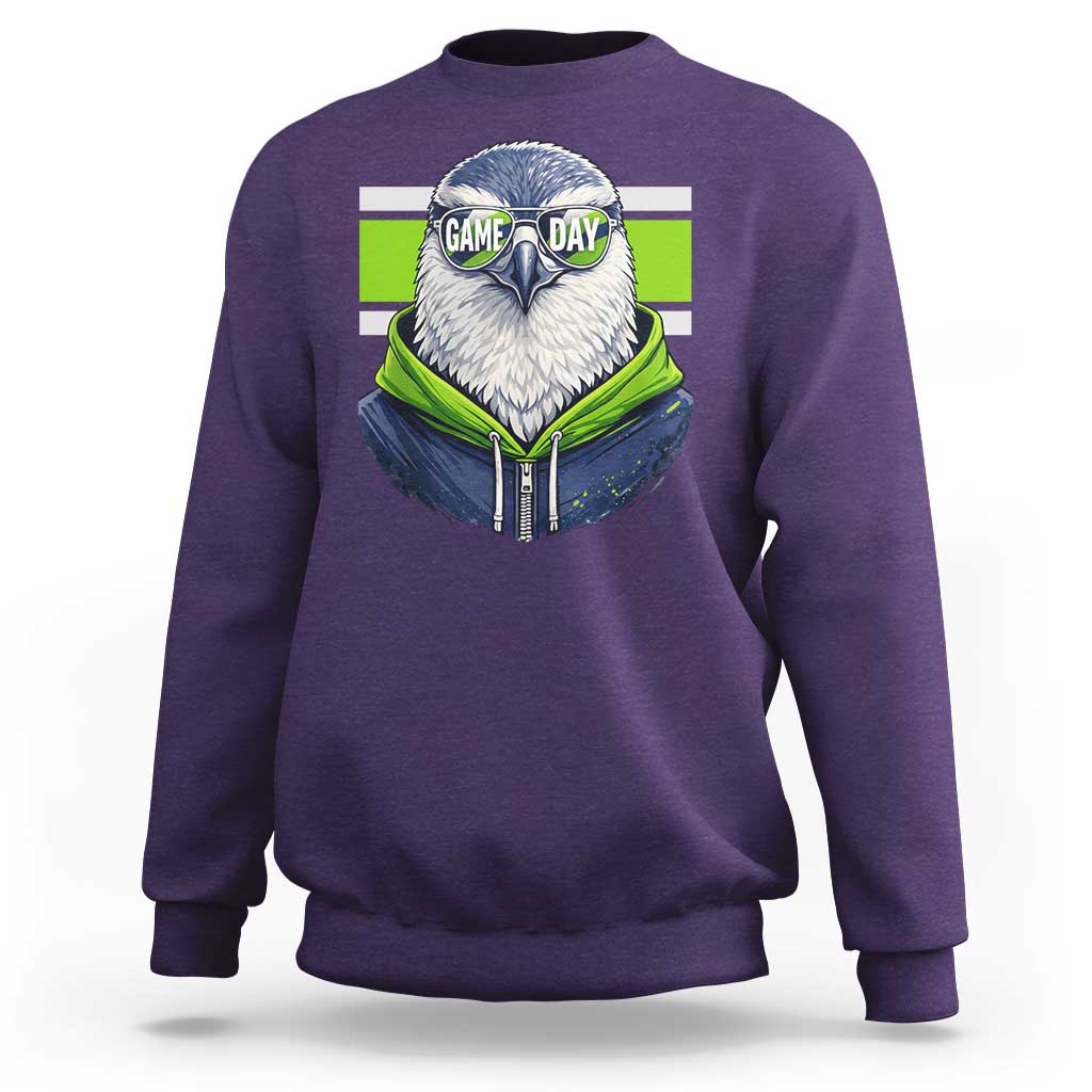 Cool Hawk Wearing Hoodie Graphic Sweatshirt Game Day Swagger