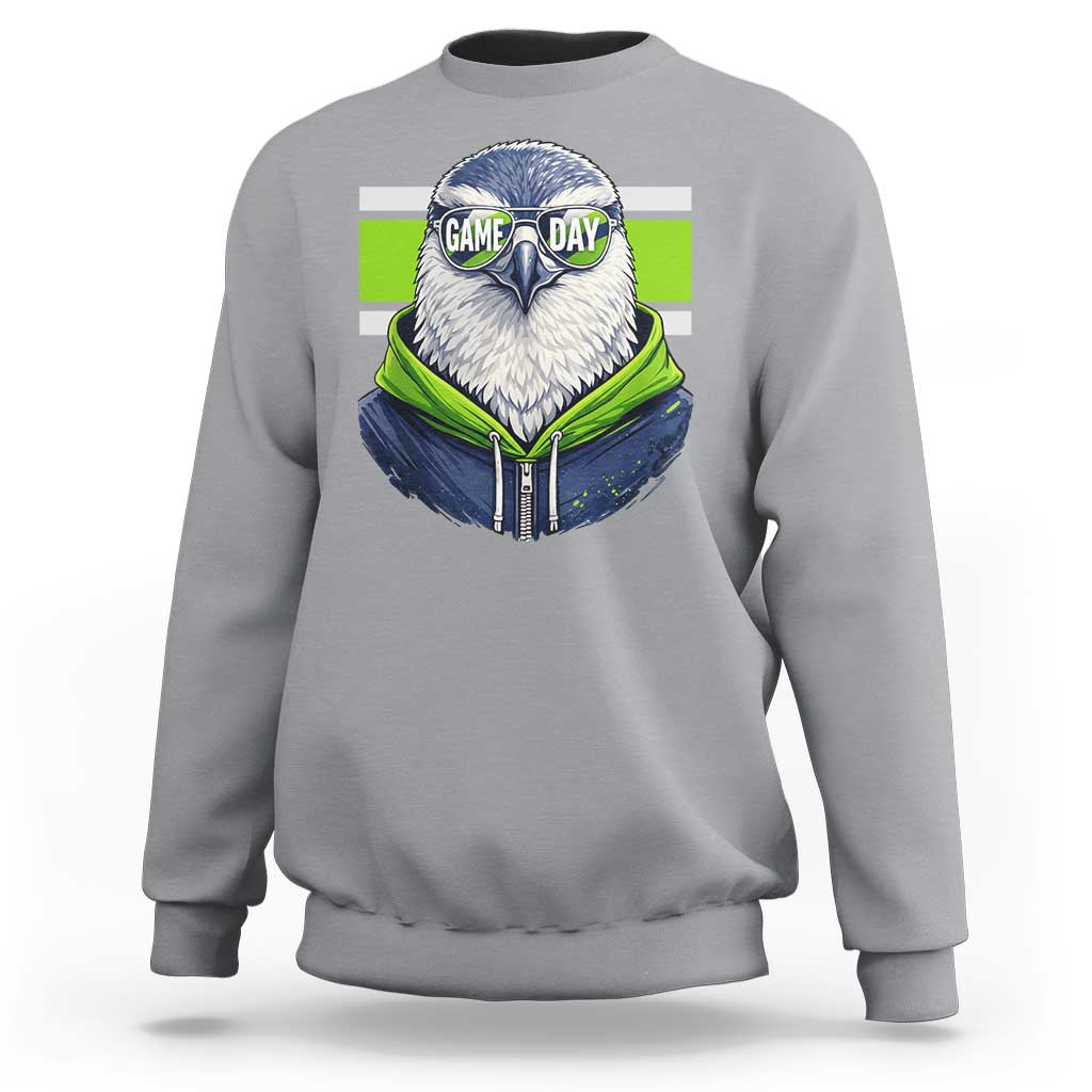 Cool Hawk Wearing Hoodie Graphic Sweatshirt Game Day Swagger