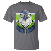 Cool Hawk Wearing Hoodie Graphic T Shirt Game Day Swagger
