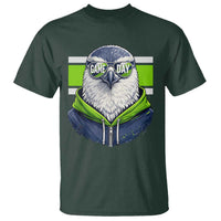 Cool Hawk Wearing Hoodie Graphic T Shirt Game Day Swagger