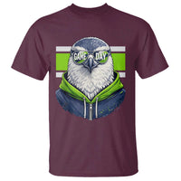 Cool Hawk Wearing Hoodie Graphic T Shirt Game Day Swagger