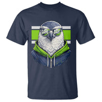Cool Hawk Wearing Hoodie Graphic T Shirt Game Day Swagger