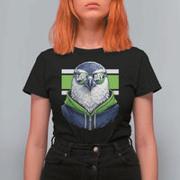 Cool Hawk Wearing Hoodie Graphic T Shirt For Women Game Day Swagger