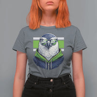 Cool Hawk Wearing Hoodie Graphic T Shirt For Women Game Day Swagger