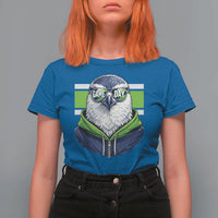 Cool Hawk Wearing Hoodie Graphic T Shirt For Women Game Day Swagger
