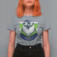 Cool Hawk Wearing Hoodie Graphic T Shirt For Women Game Day Swagger