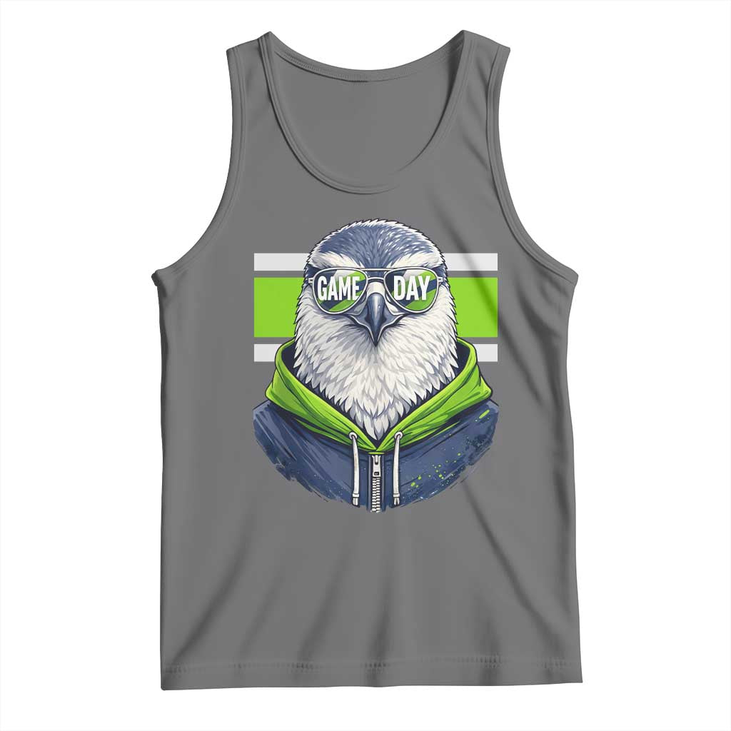 Cool Hawk Wearing Hoodie Graphic Tank Top Game Day Swagger
