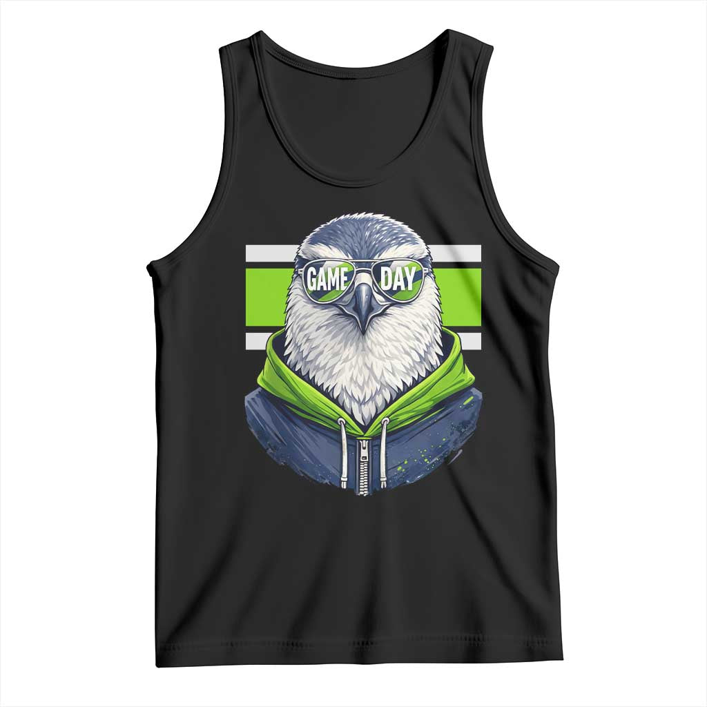 Cool Hawk Wearing Hoodie Graphic Tank Top Game Day Swagger