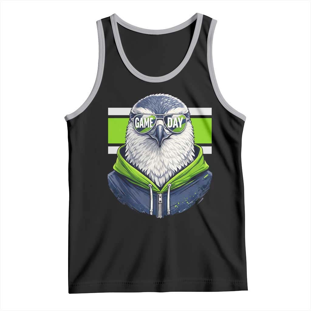 Cool Hawk Wearing Hoodie Graphic Tank Top Game Day Swagger