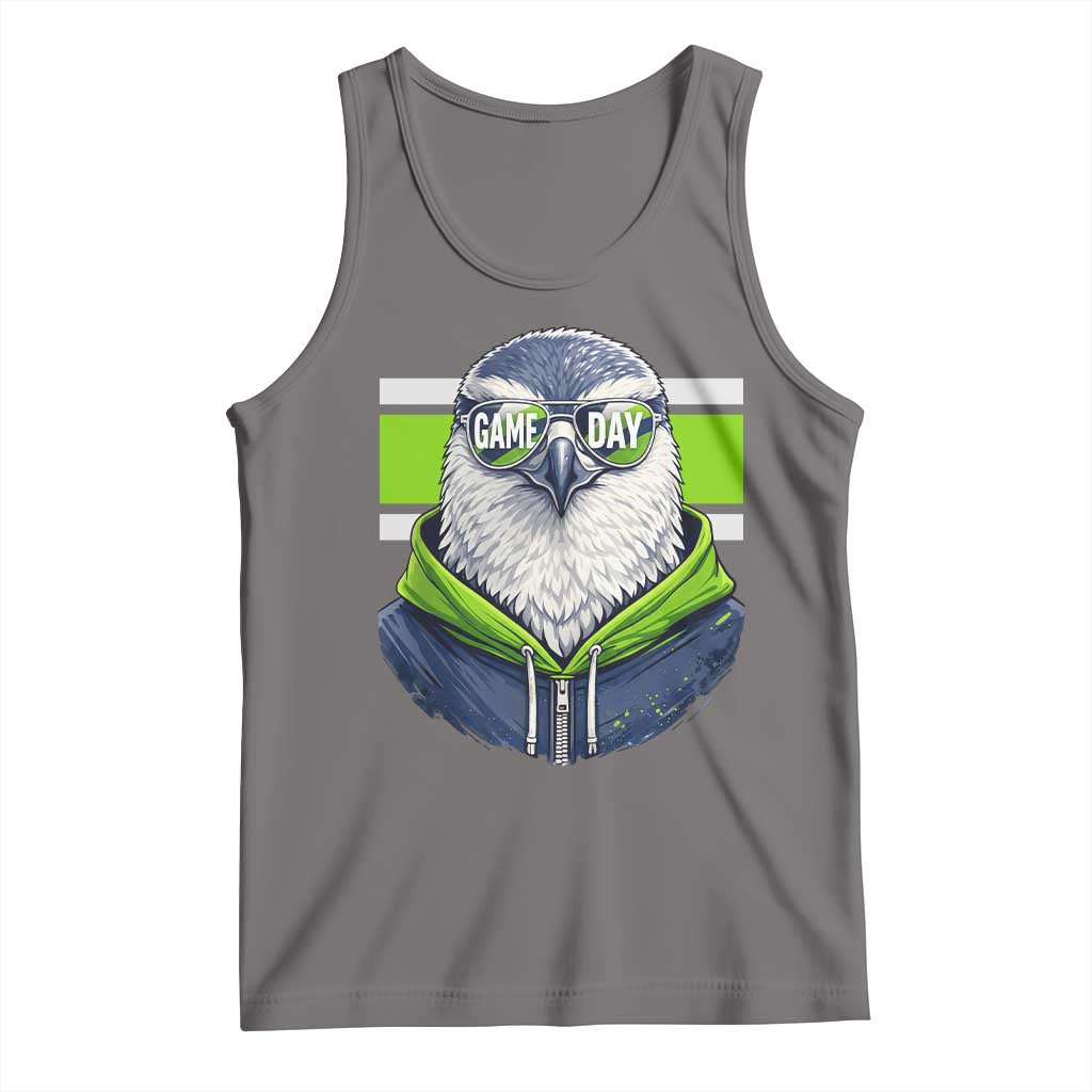 Cool Hawk Wearing Hoodie Graphic Tank Top Game Day Swagger