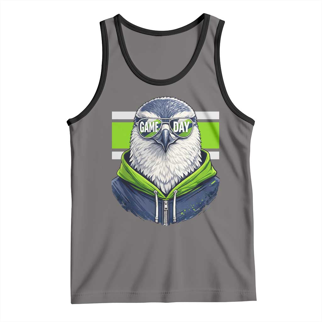 Cool Hawk Wearing Hoodie Graphic Tank Top Game Day Swagger
