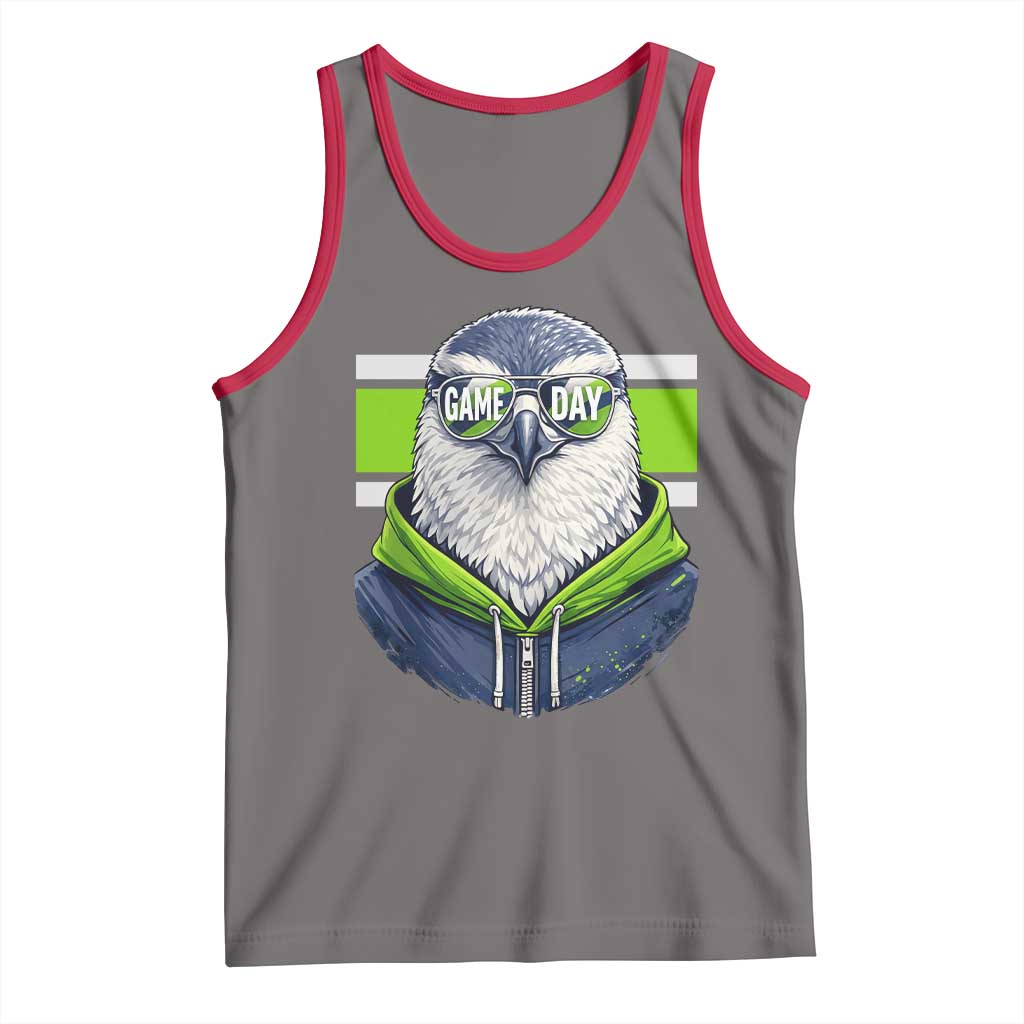 Cool Hawk Wearing Hoodie Graphic Tank Top Game Day Swagger