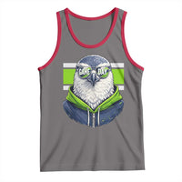 Cool Hawk Wearing Hoodie Graphic Tank Top Game Day Swagger