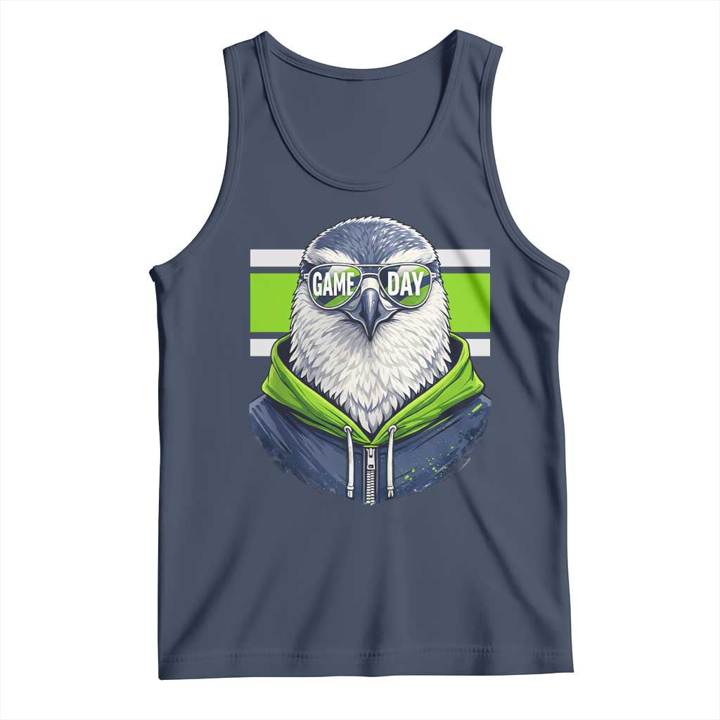 Cool Hawk Wearing Hoodie Graphic Tank Top Game Day Swagger