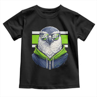 Cool Hawk Wearing Hoodie Graphic Toddler T Shirt Game Day Swagger