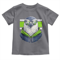Cool Hawk Wearing Hoodie Graphic Toddler T Shirt Game Day Swagger